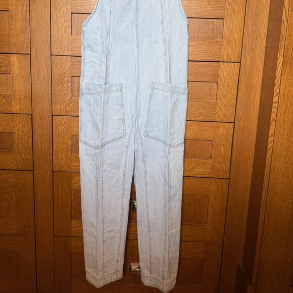 We the Free People High Roller denim jean baggy overalls jumpsuit onesie XS - Picture 2 of 16